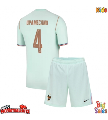 France Dayot Upamecano #4 Replica Away Stadium Kit for Kids World Cup 2026 Short Sleeve (+ pants)